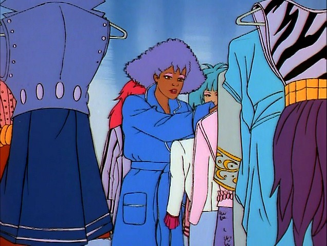 Shana picking out clothes for the band