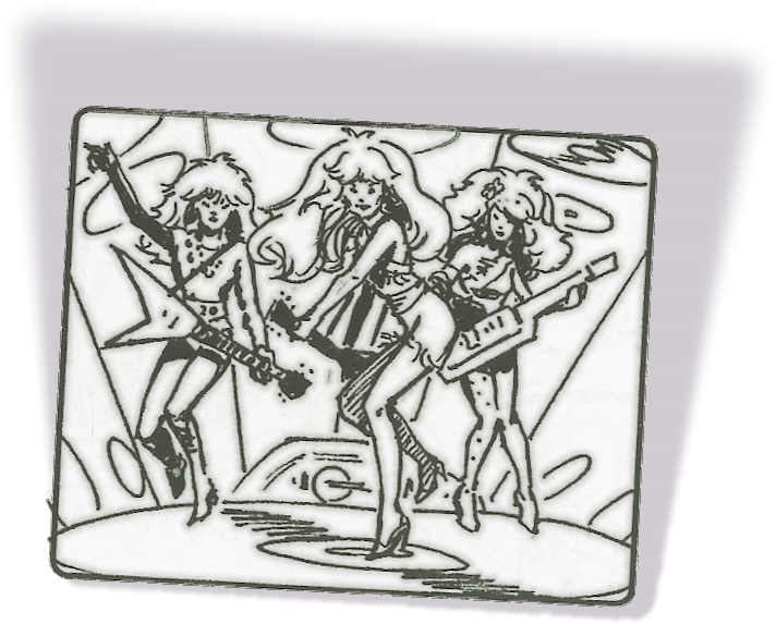 Misfits in storyboard art from the Jem intro theme song