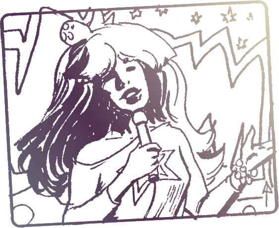 Storyboard art from the Jem intro theme song
